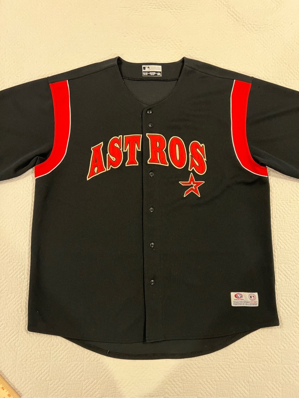Vintage True Fan Houston Astros 2000-2012 Black and Red Jersey